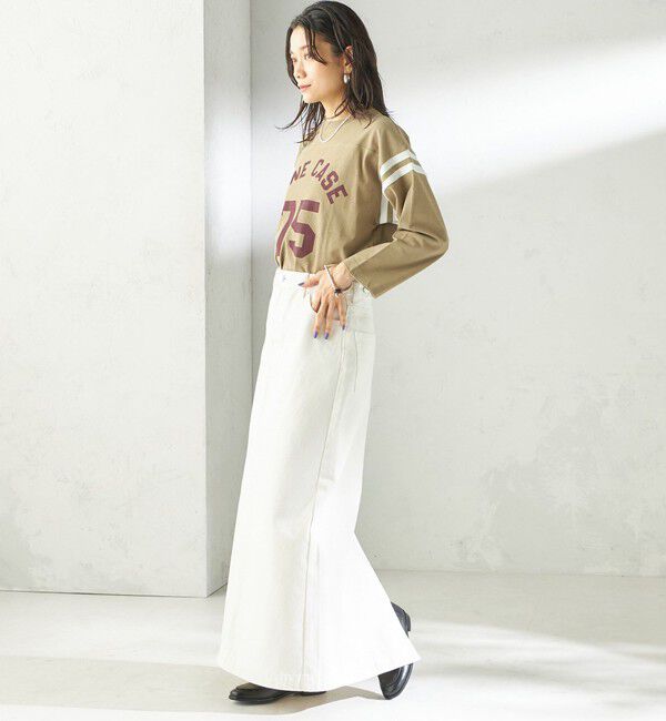 SHIPS for women「NINE CASE:〈洗濯機可能〉七分袖 フットボール TEE」|Tシャツ・カットソー|