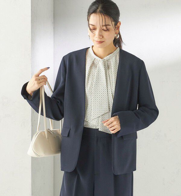 SHIPS for women「〈接触冷感 / UVカット〉Refinel カラーレス ジャケット（セレモニー対応可）」|ノーカラージャケット|