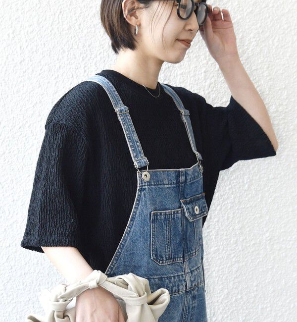 SHIPS for women「〈手洗い可能〉ランダムブルーゼ 5分袖 プルオーバー」|Tシャツ・カットソー|