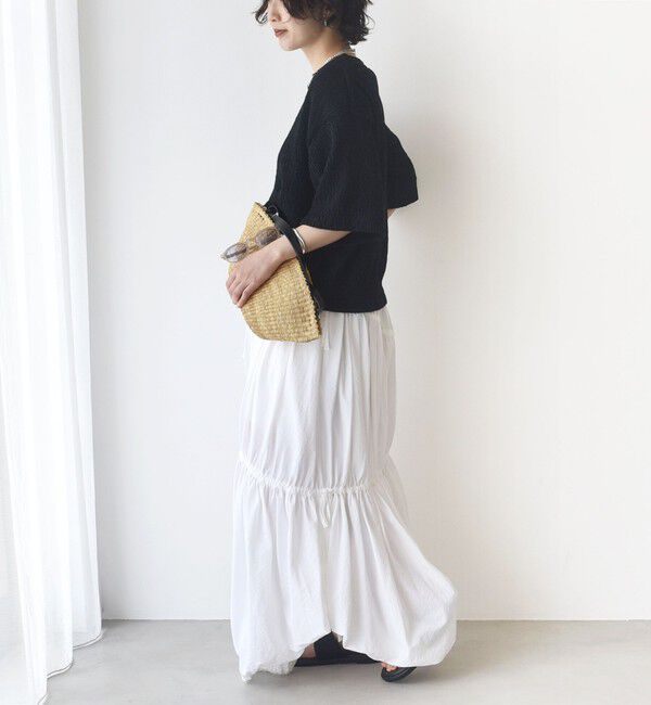 SHIPS for women「〈手洗い可能〉ランダムブルーゼ 5分袖 プルオーバー」|Tシャツ・カットソー|