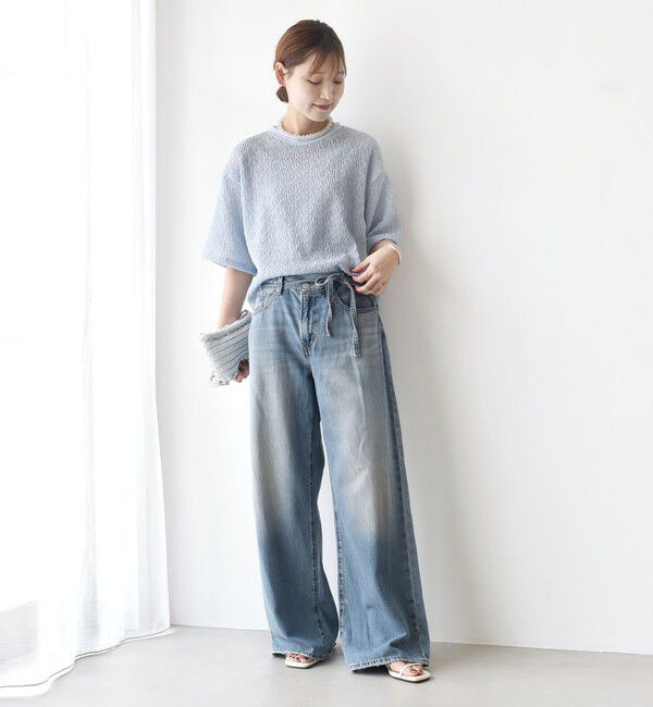 SHIPS for women「〈手洗い可能〉ランダムブルーゼ 5分袖 プルオーバー」|Tシャツ・カットソー|