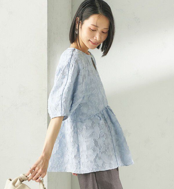 SHIPS for women「〈手洗い可能〉ジャカード ペプラム ブラウス」|シャツ・ブラウス|