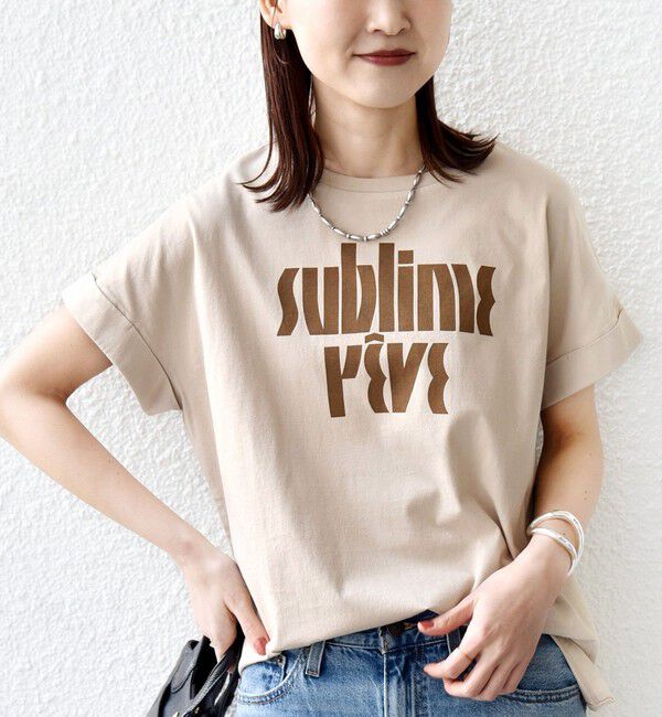 SHIPS for women「【WEB限定】オーガニック コットン ロゴ フレンチスリーブ TEE」|Tシャツ・カットソー|