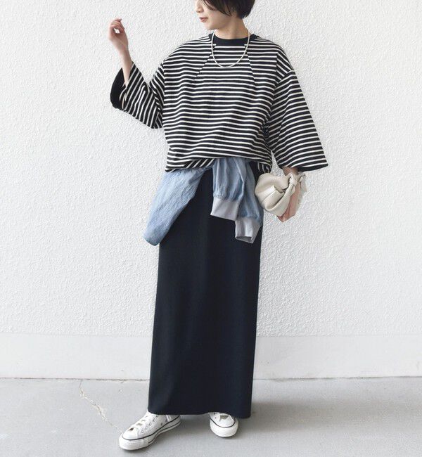 SHIPS for women「バスク ボーダー / 無地 5分袖 TEE」|Tシャツ・カットソー|