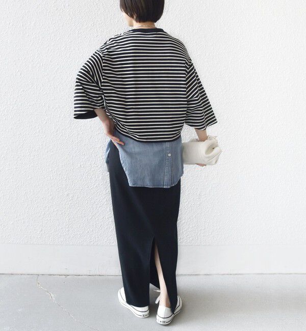SHIPS for women「バスク ボーダー / 無地 5分袖 TEE」|Tシャツ・カットソー|