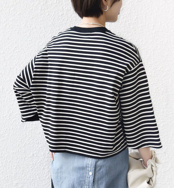 SHIPS for women「バスク ボーダー / 無地 5分袖 TEE」|Tシャツ・カットソー|