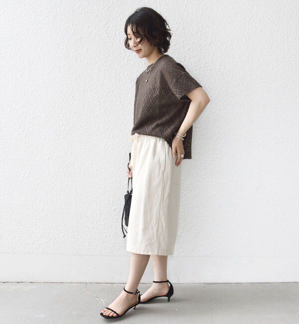SHIPS for women「〈手洗い可能〉アイレット ショート スリーブ プルオーバー」|Tシャツ・カットソー|