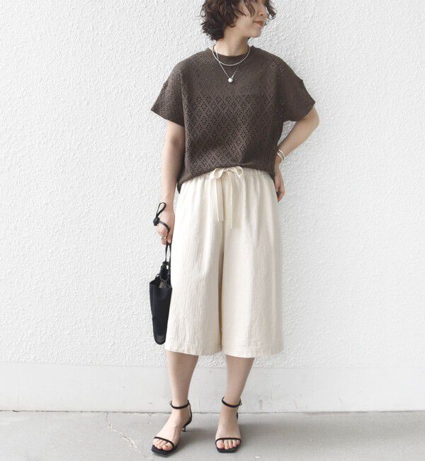 SHIPS for women「〈手洗い可能〉アイレット ショート スリーブ プルオーバー」|Tシャツ・カットソー|
