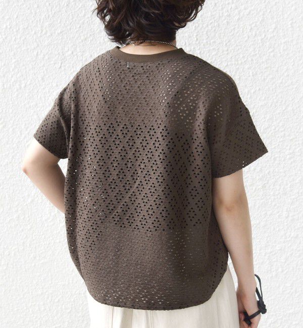 SHIPS for women「〈手洗い可能〉アイレット ショート スリーブ プルオーバー」|Tシャツ・カットソー|