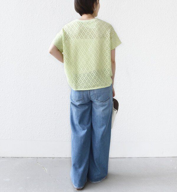 SHIPS for women「〈手洗い可能〉アイレット ショート スリーブ プルオーバー」|Tシャツ・カットソー|