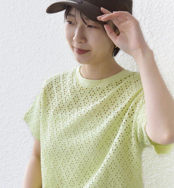 SHIPS for women「〈手洗い可能〉アイレット ショート スリーブ プルオーバー」|Tシャツ・カットソー|