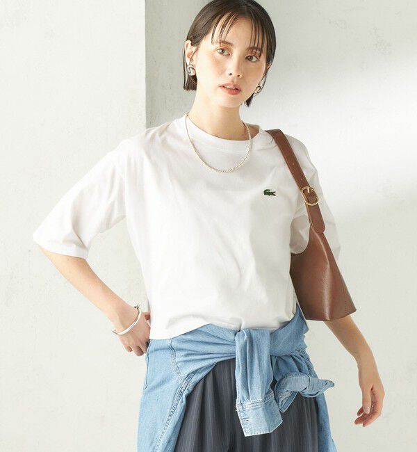 SHIPS for women「【SHIPS別注】LACOSTE:〈手洗い可能〉五分袖 TEE」|Tシャツ・カットソー|