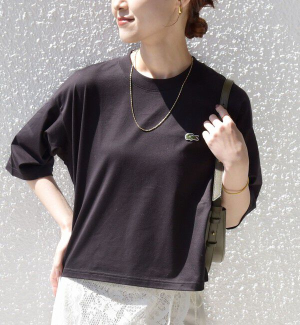 SHIPS for women「【SHIPS別注】LACOSTE:〈手洗い可能〉五分袖 TEE」|Tシャツ・カットソー|