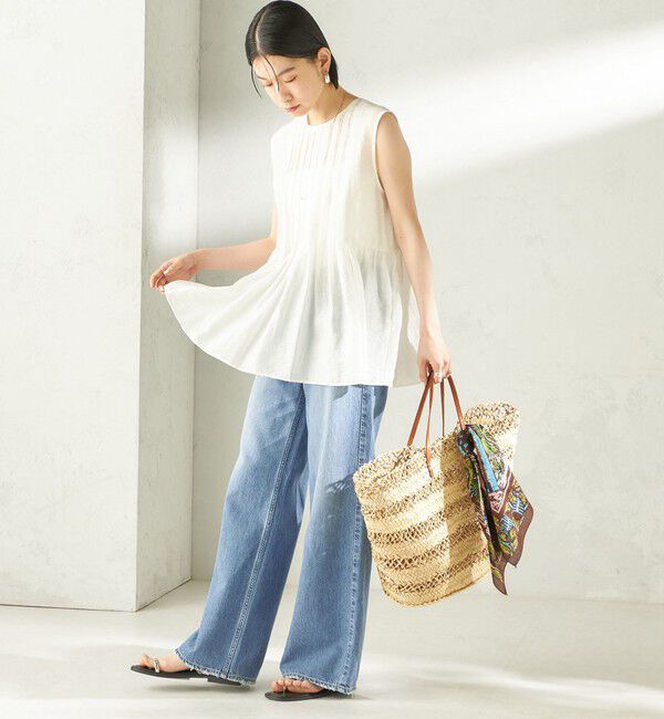 SHIPS for women「〈手洗い可能〉シルク混 シアー 2WAY ノースリーブ ブラウス」|シャツ・ブラウス|