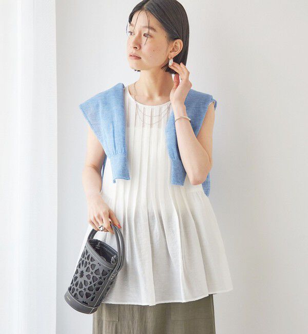 SHIPS for women「〈手洗い可能〉シルク混 シアー 2WAY ノースリーブ ブラウス」|シャツ・ブラウス|