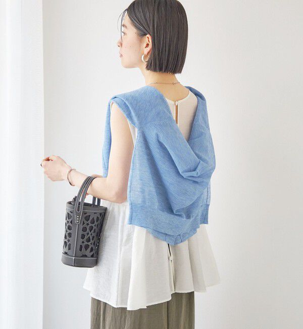 SHIPS for women「〈手洗い可能〉シルク混 シアー 2WAY ノースリーブ ブラウス」|シャツ・ブラウス|