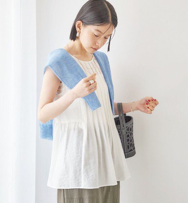 SHIPS for women「〈手洗い可能〉シルク混 シアー 2WAY ノースリーブ ブラウス」|シャツ・ブラウス|