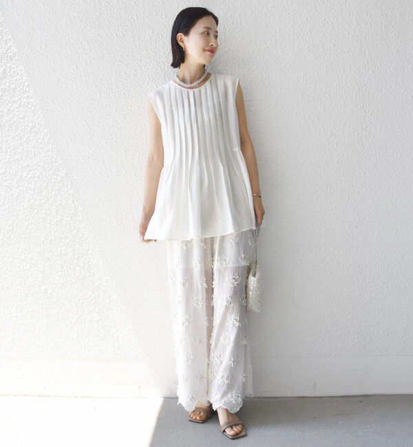 SHIPS for women「〈手洗い可能〉シルク混 シアー 2WAY ノースリーブ ブラウス」|シャツ・ブラウス|
