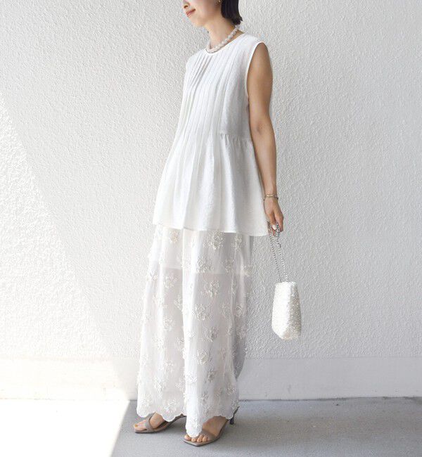 SHIPS for women「〈手洗い可能〉シルク混 シアー 2WAY ノースリーブ ブラウス」|シャツ・ブラウス|