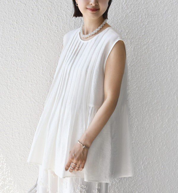 SHIPS for women「〈手洗い可能〉シルク混 シアー 2WAY ノースリーブ ブラウス」|シャツ・ブラウス|
