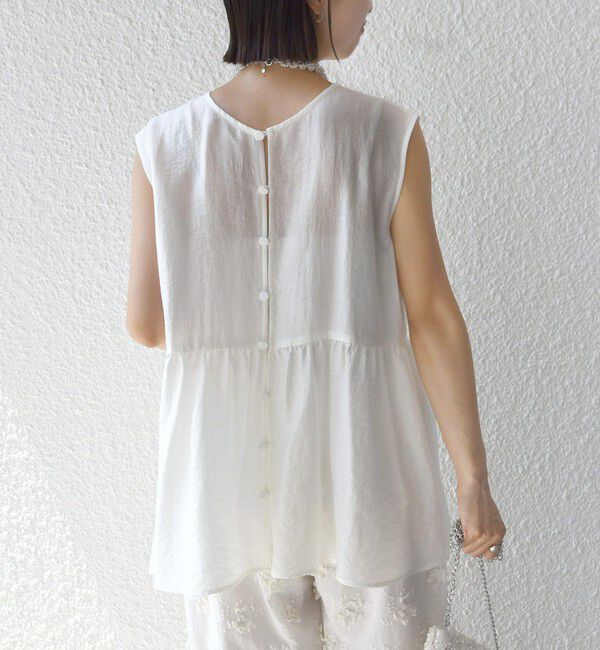 SHIPS for women「〈手洗い可能〉シルク混 シアー 2WAY ノースリーブ ブラウス」|シャツ・ブラウス|