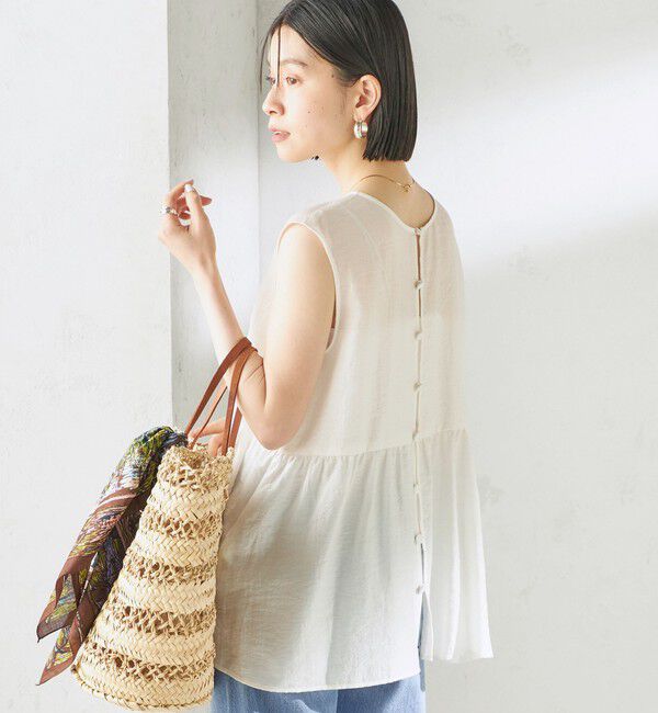 SHIPS for women「〈手洗い可能〉シルク混 シアー 2WAY ノースリーブ ブラウス」|シャツ・ブラウス|