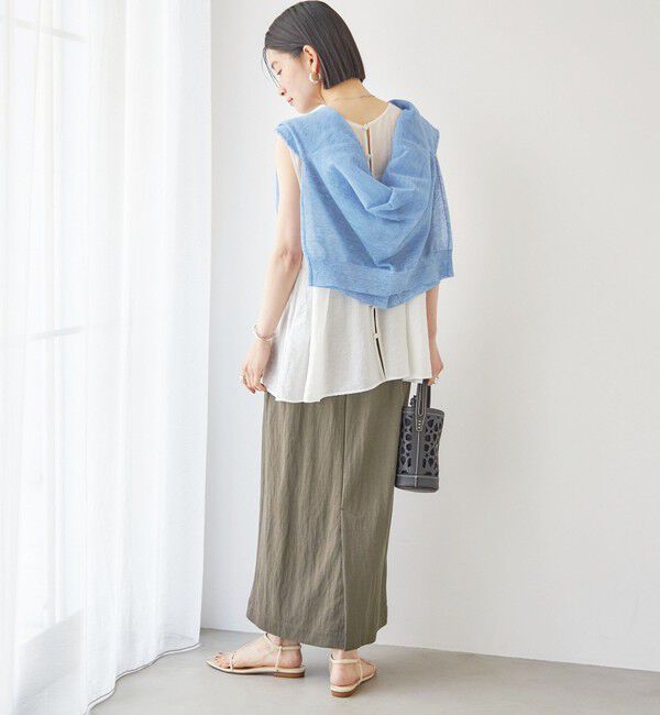 SHIPS for women「〈手洗い可能〉シルク混 シアー 2WAY ノースリーブ ブラウス」|シャツ・ブラウス|