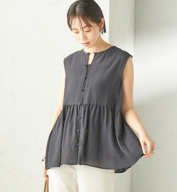 SHIPS for women「〈手洗い可能〉シルク混 シアー 2WAY ノースリーブ ブラウス」|シャツ・ブラウス|