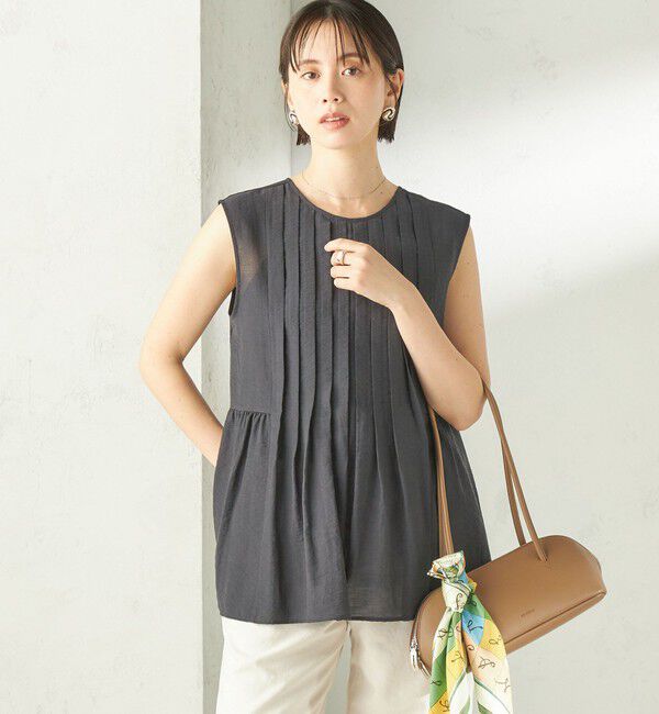 SHIPS for women「〈手洗い可能〉シルク混 シアー 2WAY ノースリーブ ブラウス」|シャツ・ブラウス|