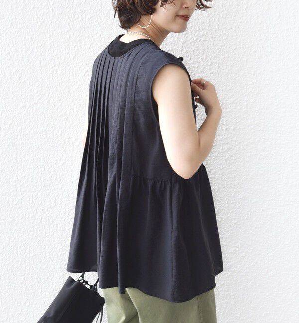 SHIPS for women「〈手洗い可能〉シルク混 シアー 2WAY ノースリーブ ブラウス」|シャツ・ブラウス|