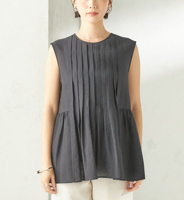 SHIPS for women「〈手洗い可能〉シルク混 シアー 2WAY ノースリーブ ブラウス」|シャツ・ブラウス|