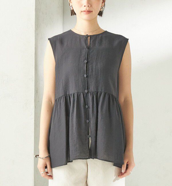 SHIPS for women「〈手洗い可能〉シルク混 シアー 2WAY ノースリーブ ブラウス」|シャツ・ブラウス|