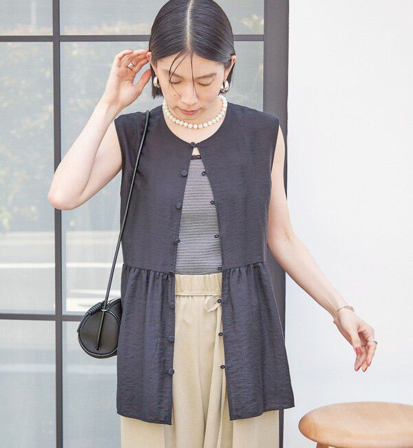 SHIPS for women「〈手洗い可能〉シルク混 シアー 2WAY ノースリーブ ブラウス」|シャツ・ブラウス|