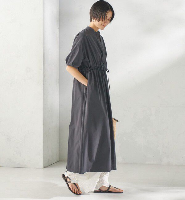 SHIPS for women「〈接触冷感 / 撥水加工〉TEXBRID(R) タフタ ウエスト 切替 ワンピース」|ワンピース|
