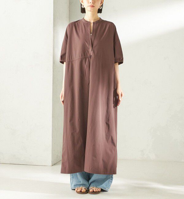SHIPS for women「〈接触冷感 / 撥水加工〉TEXBRID(R) タフタ ウエスト 切替 ワンピース」|ワンピース|