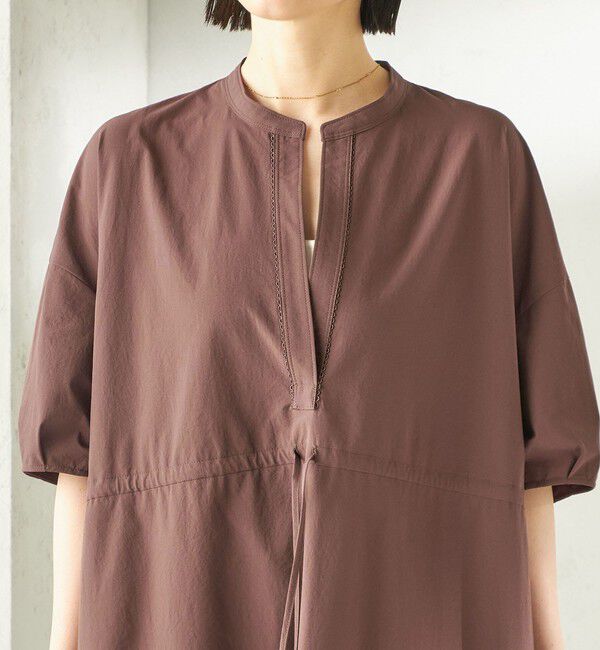 SHIPS for women「〈接触冷感 / 撥水加工〉TEXBRID(R) タフタ ウエスト 切替 ワンピース」|ワンピース|