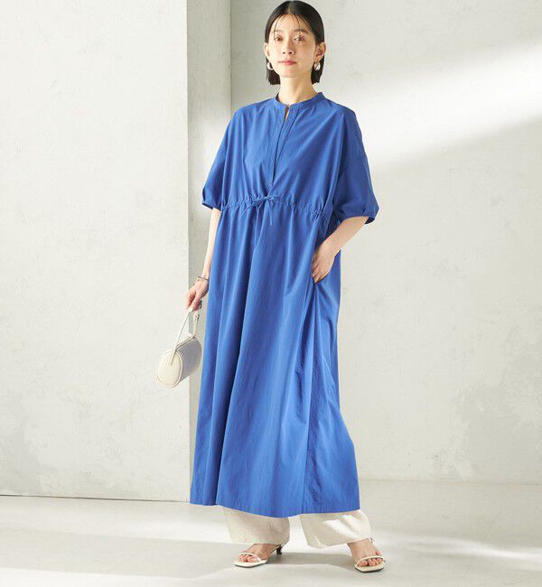 SHIPS for women「〈接触冷感 / 撥水加工〉TEXBRID(R) タフタ ウエスト 切替 ワンピース」|ワンピース|