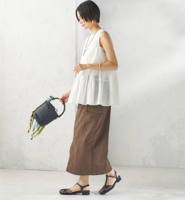 SHIPS for women「〈接触冷感 / 撥水加工〉TEXBRID(R) タフタ ノースリーブ ブラウス」|シャツ・ブラウス|
