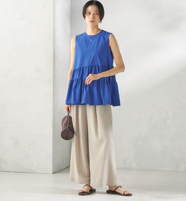 SHIPS for women「〈接触冷感 / 撥水加工〉TEXBRID(R) タフタ ノースリーブ ブラウス」|シャツ・ブラウス|