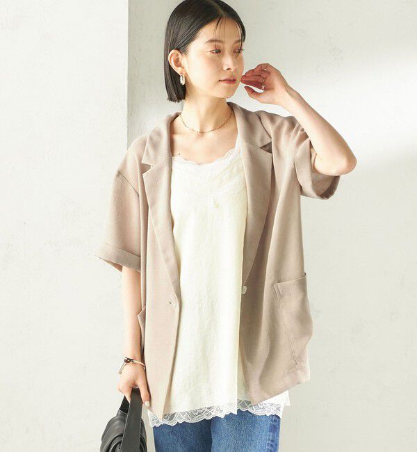SHIPS for women「〈手洗い可能〉麻調 メッシュ ジャケット シャツ」|シャツ・ブラウス|