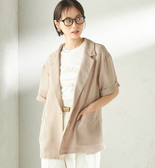 SHIPS for women「〈手洗い可能〉麻調 メッシュ ジャケット シャツ」|シャツ・ブラウス|