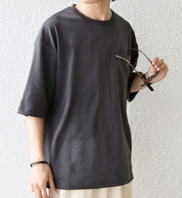 SHIPS any「SHIPS any:〈接触冷感〉COOL TOUCH スムース リラックス ポケット Tシャツ 26SS◇」|Tシャツ・カットソー|チャコールグレー