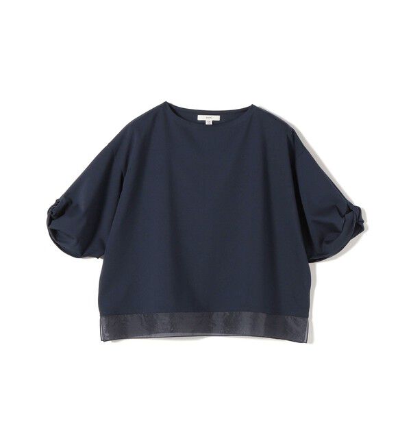 SHIPS for women「〈洗濯機可能〉袖 ツイスト デザイン シアー ドッキング TEE」|Tシャツ・カットソー|