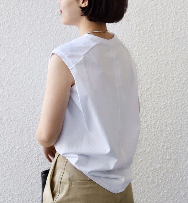 SHIPS for women「メルティ コットン プリント ロゴ フレンチスリーブ TEE」|Tシャツ・カットソー|