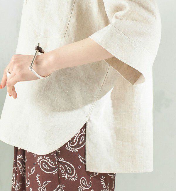SHIPS for women「TICCA:〈手洗い可能〉リネン 半袖 シャツ」|シャツ・ブラウス|