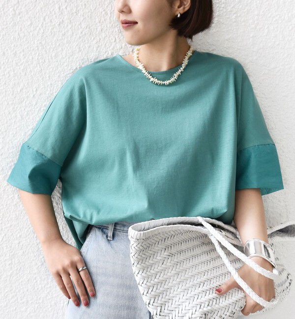 SHIPS for women「《一部追加》〈接触冷感 / 手洗い可能〉裾 バルーン シアー ドッキング プルオーバー」|Tシャツ・カットソー|