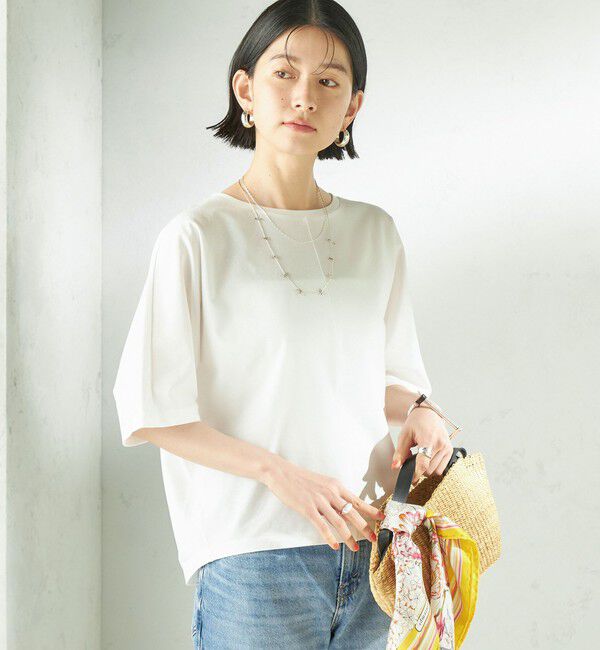 SHIPS for women「〈接触冷感/吸水速乾/洗濯機可能〉ハイゲージ ポンチ ドルマン カットソー」|Tシャツ・カットソー|