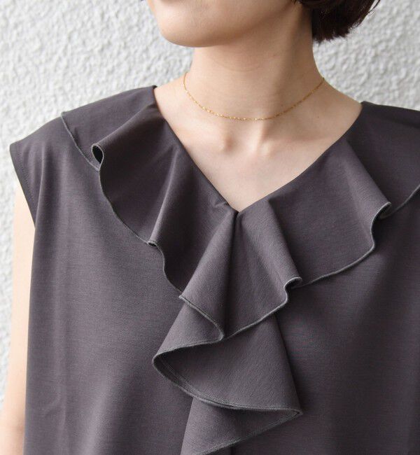 SHIPS for women「【WEB限定】〈接触冷感/吸水速乾/洗濯機可能〉ハイゲージ ポンチ フリル カットソー」|Tシャツ・カットソー|