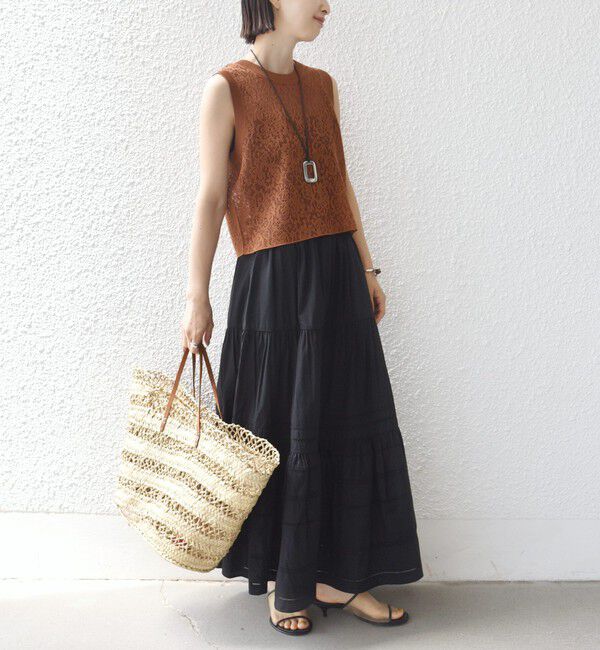 SHIPS for women「〈手洗い可能〉レース ジャカード 2WAY ノースリーブ カットソー」|Tシャツ・カットソー|