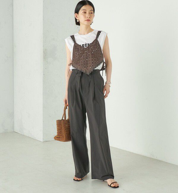 SHIPS for women「Wai＋:〈接触冷感 / 吸水速乾 / 洗濯機可能〉タイプライター コンフィ タック パンツ」|その他|